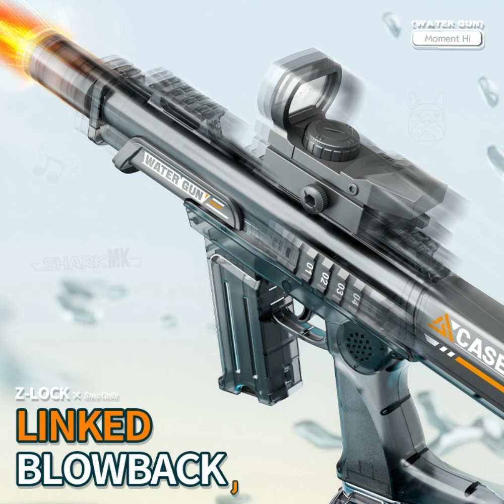 New  Electric Water Gun Features Flashing Interlocking Cool Lights and A Large Capacity Fully Automatic Multi Shot Toy