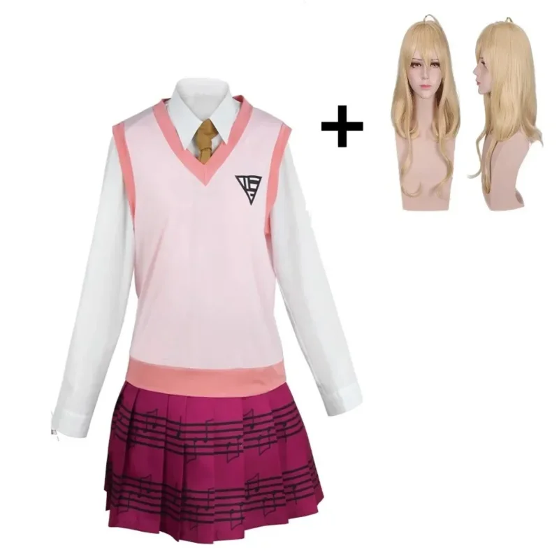 

Игра Danganronpa Kaede Akamatsu Косплей Костюм Парик Женская Рубашка Жилет Юбка Носки Девушки JK Школьная Форма Костюмы на Хэллоуинx; 2'a