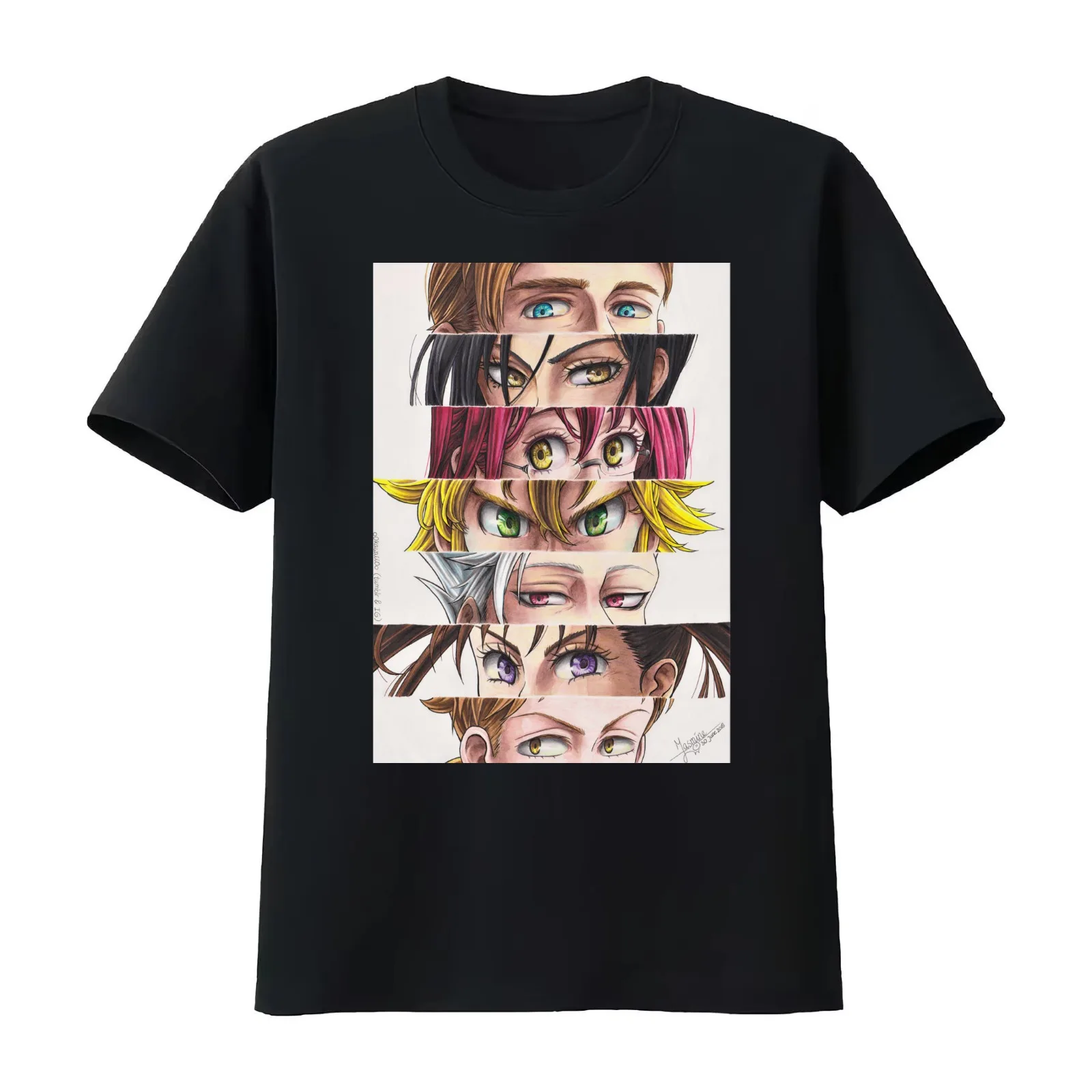 NnT: Sins' eyes T-Shirt Summer Casual Cotton Tee Oversized Streetwear Tops Vintage Graphic Print Loose Fit Short Sleeve