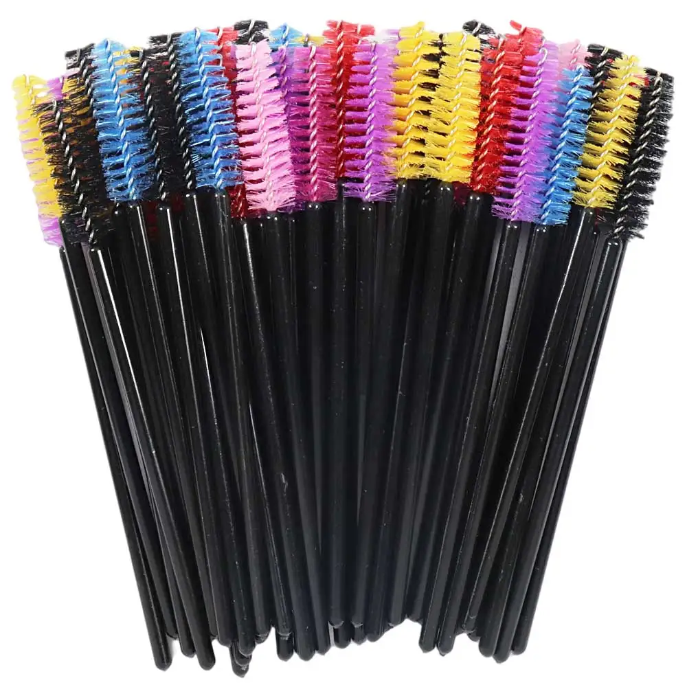 Einweg Kristall Wimpern Pinsel Kamm 50Pcs Wimpern Verlängerung Mascara Zauberstäbe Make-Up Professionelle Make-Up Schönheit Werkzeug