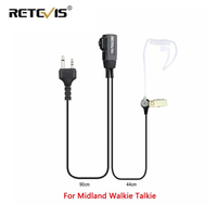 Retevis 2Pin Acoustic Tube Earpiece PTT Microphone Headset Compatible with MIDLAND G6/G7/G8 GXT 450/650 LXT80/112 Walkie Talkie