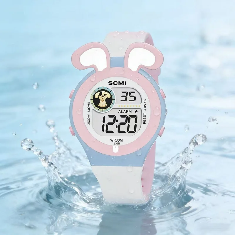 New Fashion Children Dog Cartoon Watch Kids Sports Silicone Watches Girls Boys Digital Watch Students Electronic Watches Gifts
