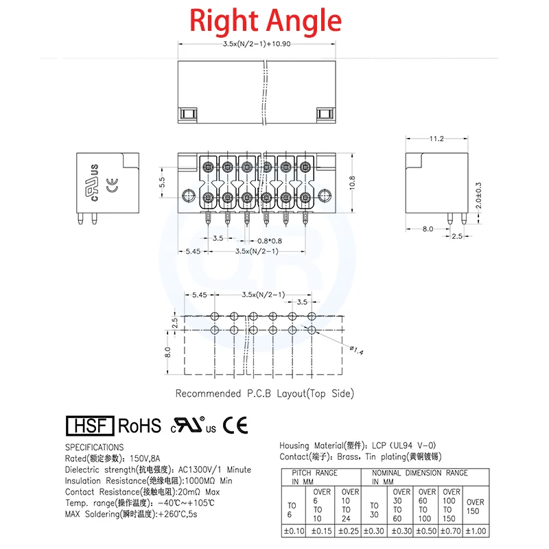 (1 Set) 15EDGKNHG - 3.5mm Spring Loaded Terminal Block PLC Module Terminal Block Servo Drive Connector 2*2P~2*18P