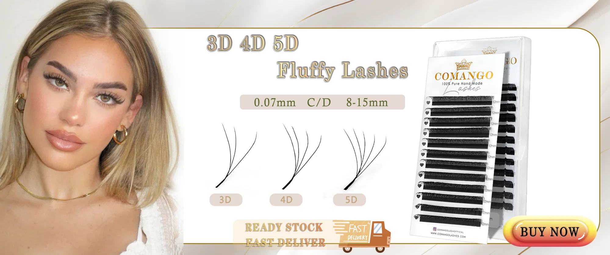 CoMango 300 Stück vorgefertigte Volumenfächer 3D/6D/10D/12D/14D/16D 0,05/0,07 mm weiche, leichte Wispy Wimpernverlängerungen Mix Tray – Detail 19