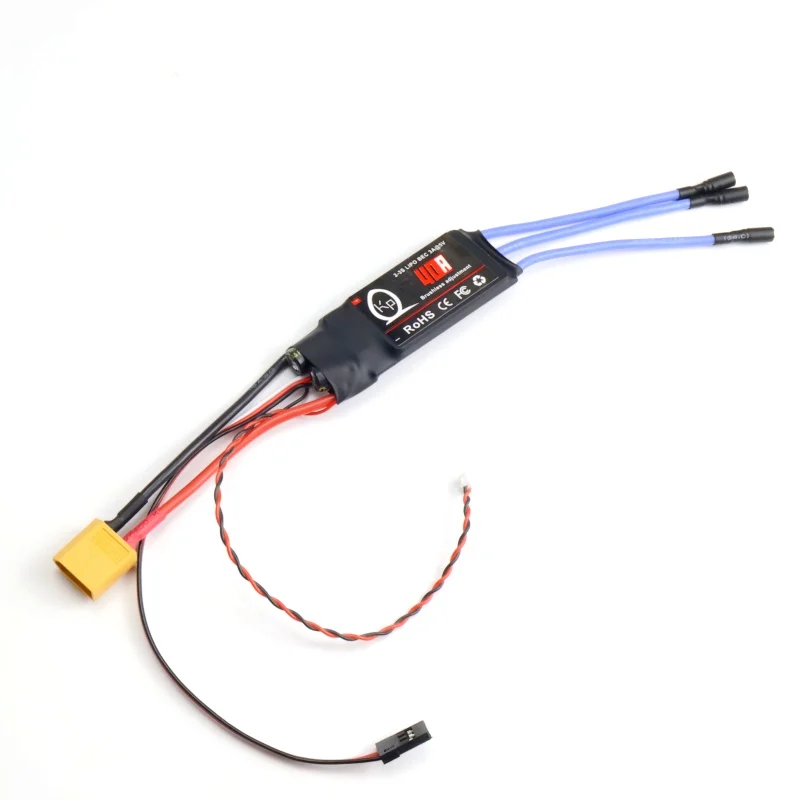 Controlador eletrônico de velocidade esc sem escova 30a 40a com 5v 3a ubec 3.5mm cabeça de banana para rc fpv quadcopter helicóptero 2-4s compatível
