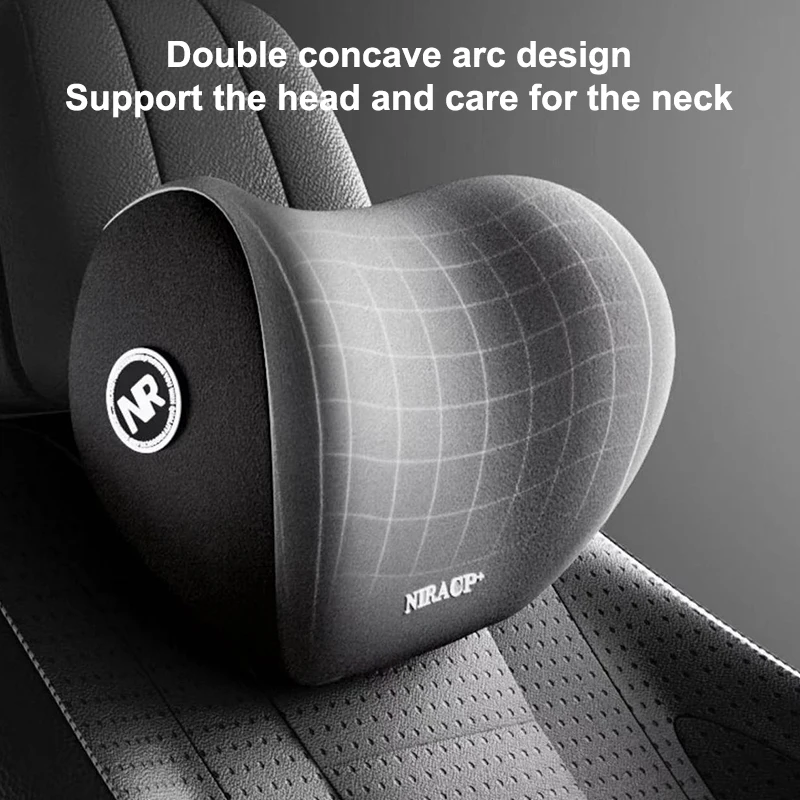 Car Headrest Lumbar Support Memory Foam Vertebral Lumbar Support Car Neck Pillow Back Cushion Office Car Interior Accessories