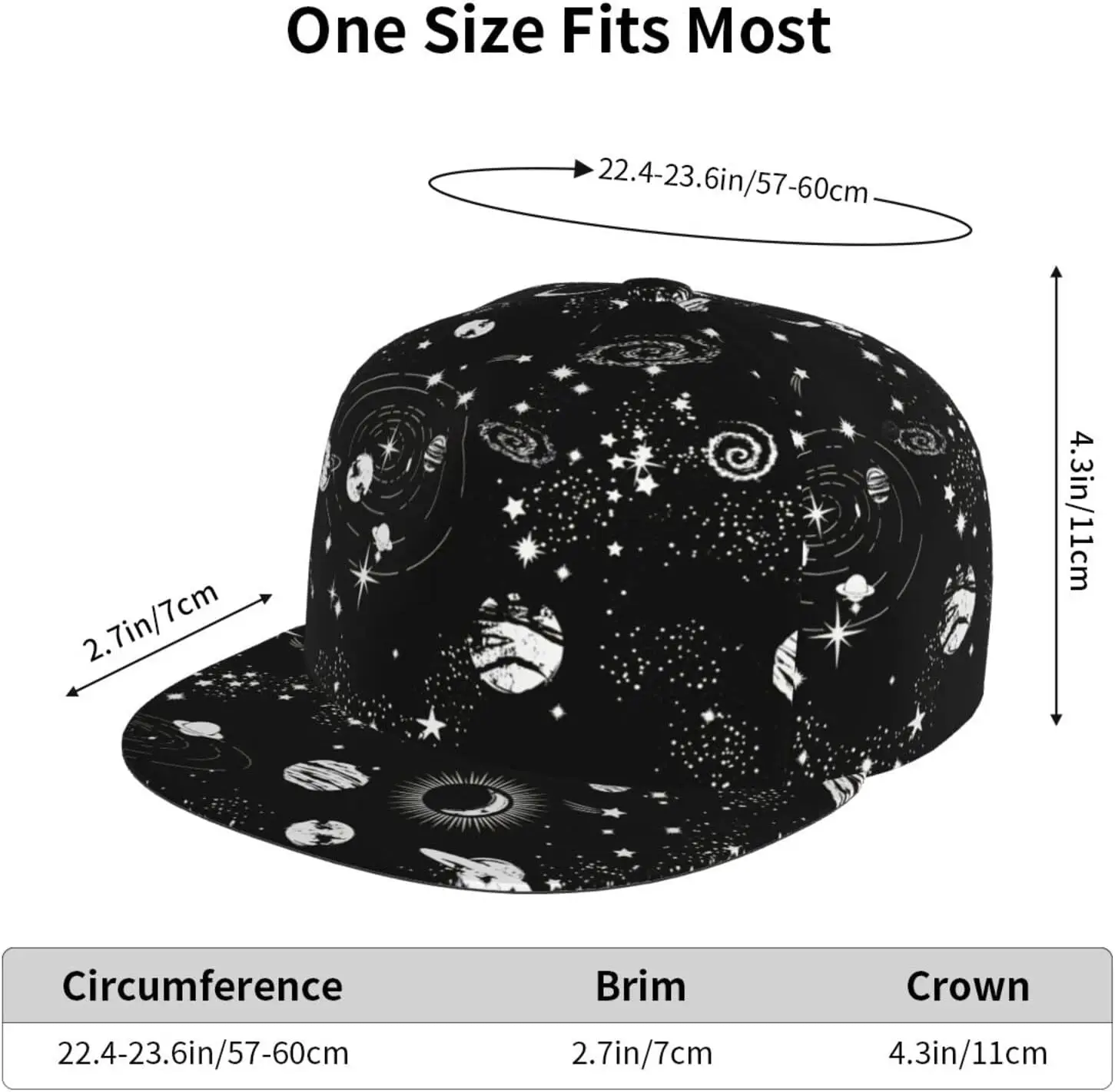 Galaxy Snapback Hat for Men Women,Hip Hop Style Flat Bill Hats Teens Adjustable Baseball Cap