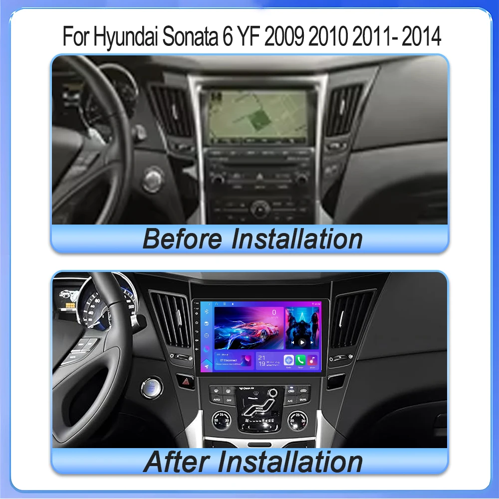 For Hyundai Sonata 6 Yf 2009 2010 2011 2012 2013 2014 Android 16 Multimedia Carplay Auto Car Head Unit Player GPS Navigation 5g