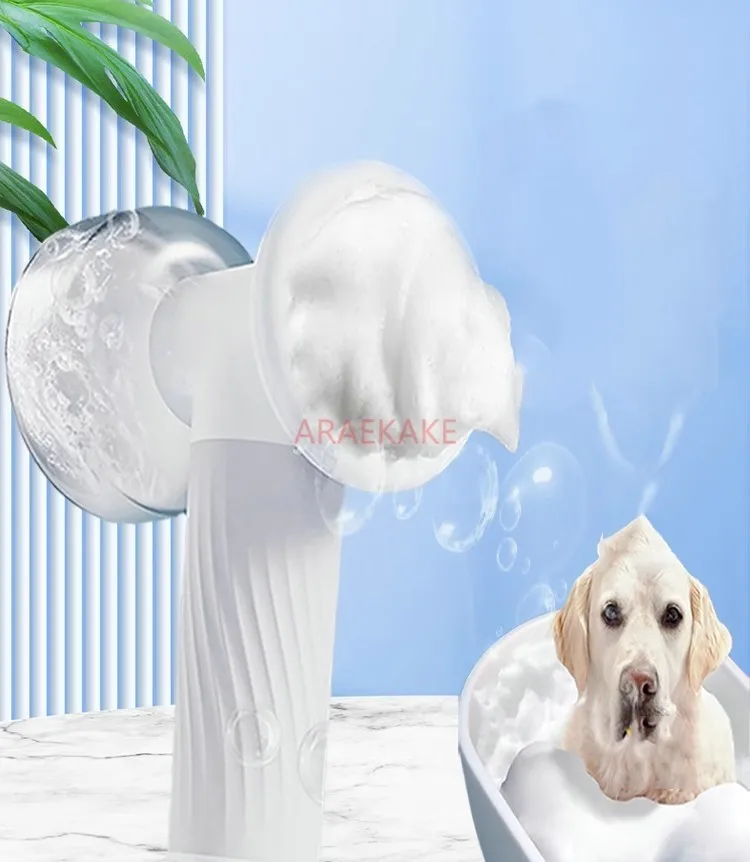 Pet shower gel frother, cat bath brush, shower gel, bath god, dog foaming machine, scrubbing pet store