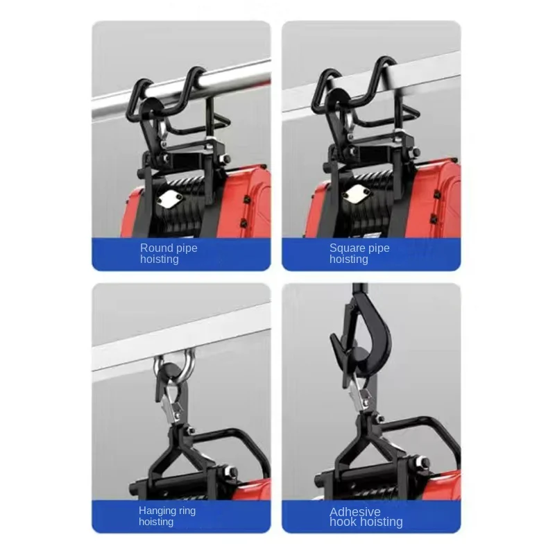 160KG 30M Double Hole Electric Hoist 220V Suspension Portable Household Crane Quick Construction Hoist Brushless copper motor