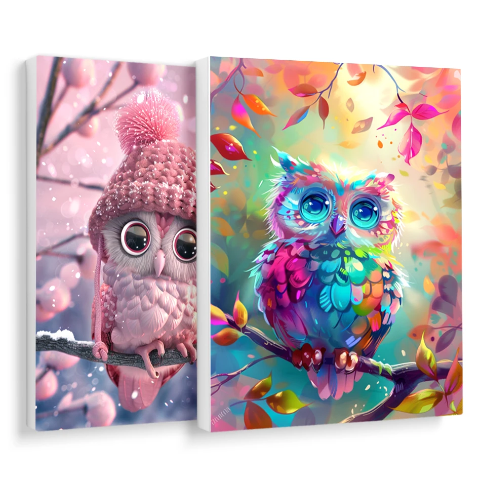 

RUOPOTY Painting By Numbers Owl Animals With Frame Drawing On Canvas Coloring For Adults Handwork Kit Modern Wall Art Home Decor