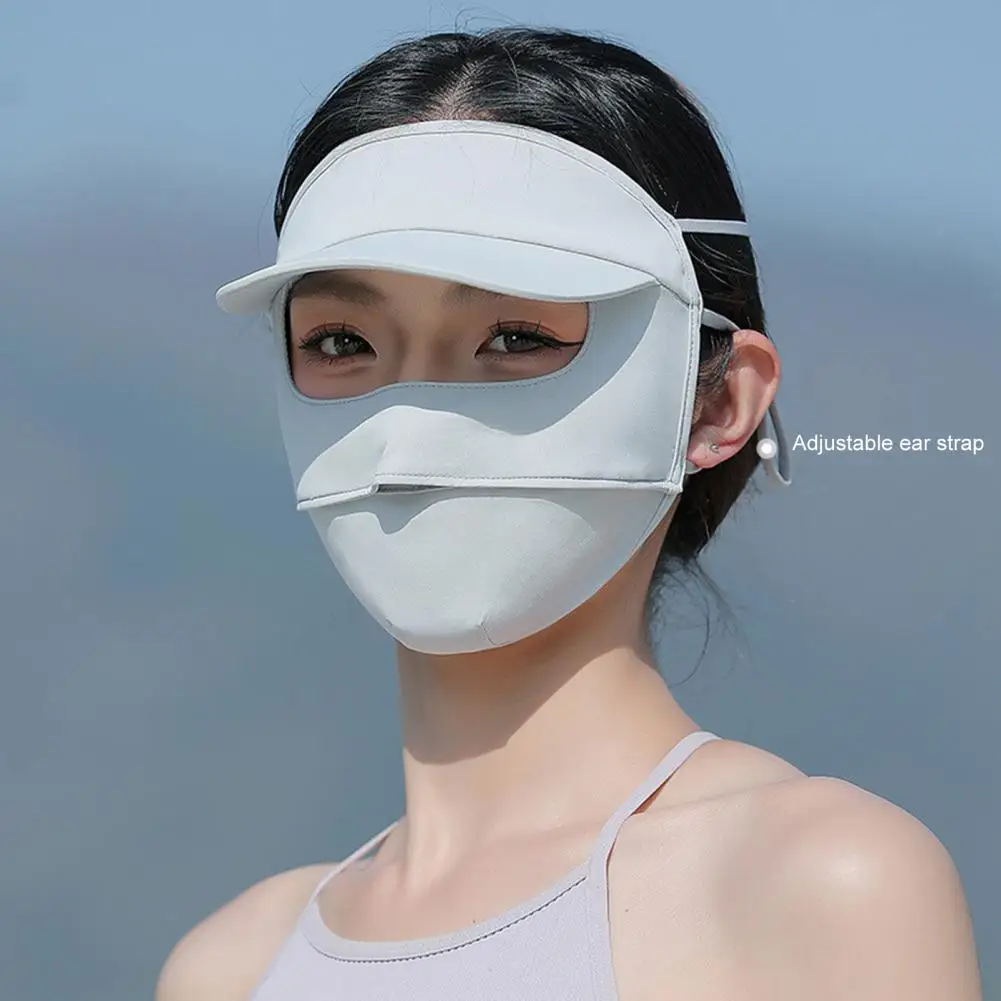 

Высокотехнологичная тканевая женская регулируемая защита для лица Upf 50+ с широкими полями для защиты от солнца, дышащий солнцезащитный крем с защитой от ультрафиолета