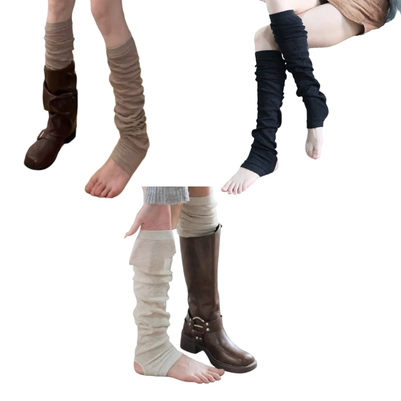 Multiuse Footed Leggings Long Socks for Teens Girl 2000s Cool Tube Socks Breathable Warm Leggings All Matching Stockings