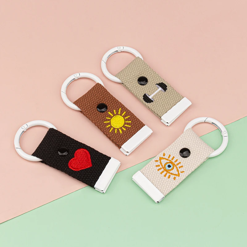 

Custom Key Chain Personalized With Name Pattern Pendant Embroidered Key Chain For Women Men Baggage Tag Portable Label Kids Gift