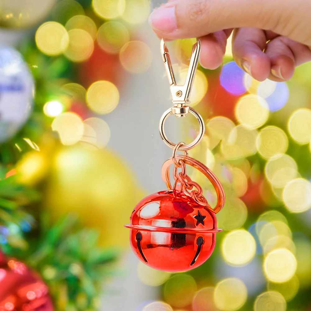 6 قطعة أجراس جلجل عيد الميلاد 40 مللي متر نجمة خماسية جلجل أجراس زخرفية معدنية أجراس زخرفية لتزيين العطلة