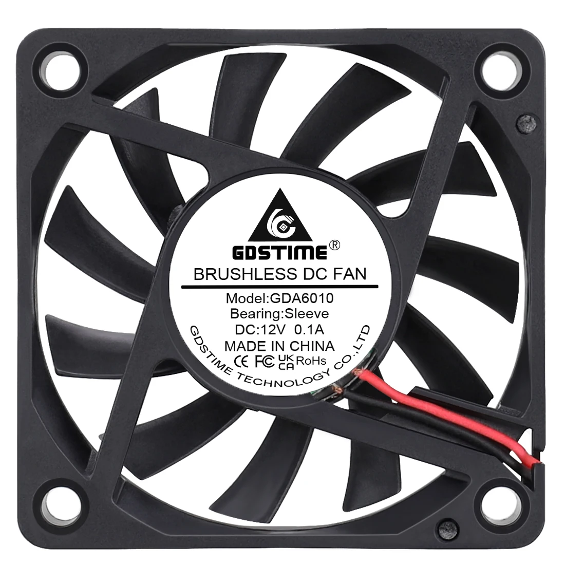 2Pcs Gdstime 6010 2Pin Case Motor Cooling Fan 6CM 60mm Computer Axial Fan 60x60x10mm Mini DC 12V Pc Case Brushless Cooling Fan