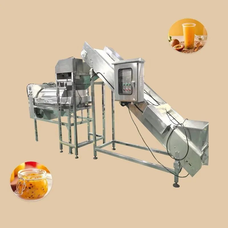 Large Output Passion Fruit Pulp Making Line High Peeling Rate Passion Fruit Processing Machinery For Commercial Use Customized