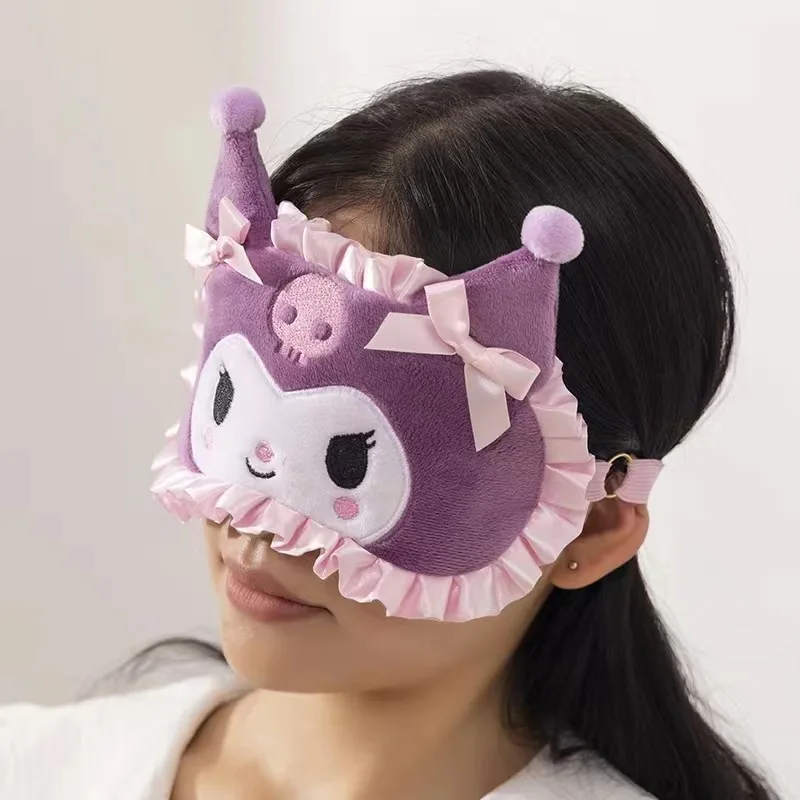 Sanrio Kawaii Plüsch-Augenmaske Kuromi Cinnamoroll Sleeping Blackout Augenbinde Melody Anime Lunch Break Eyeshade Damenschutz