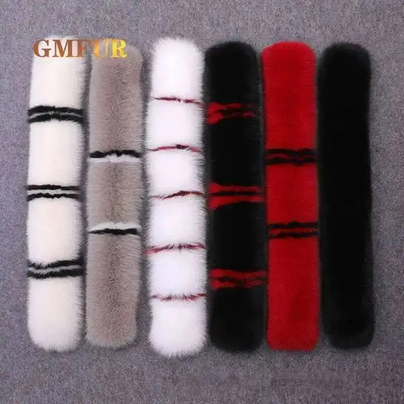 

Шарф из натурального лисьего меха, 100% натуральное зимнее теплое пальто с меховым воротником, женский модный свитер, шарфы, роскошная шаль