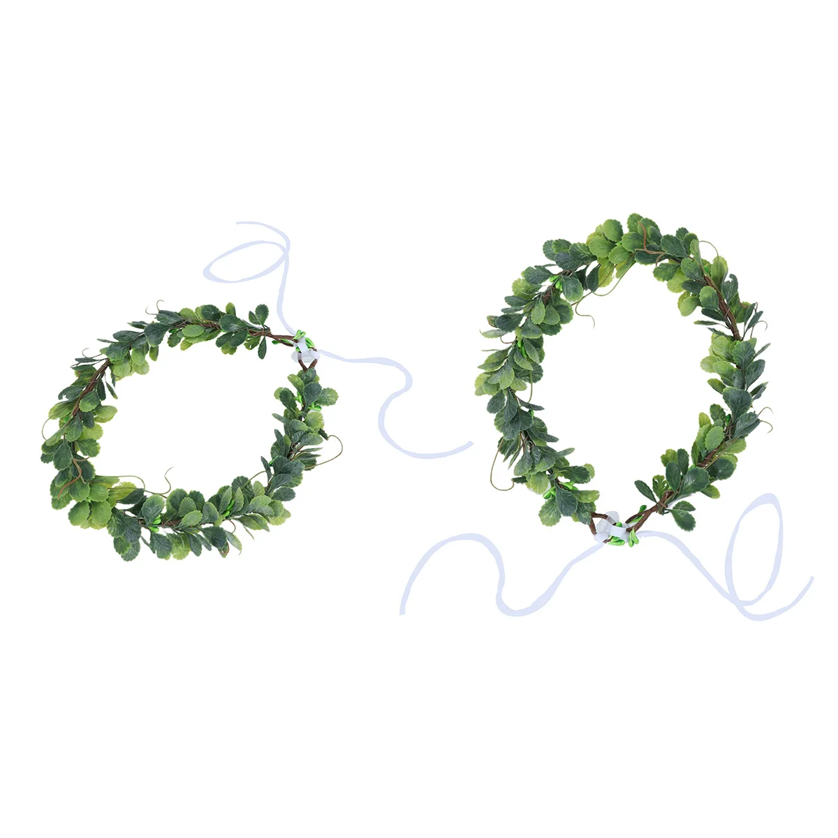 

Green Leaf Headband Artificial Garland For Women Bride Wedding Festival Photography Decor Lightweight Plastic String Fix