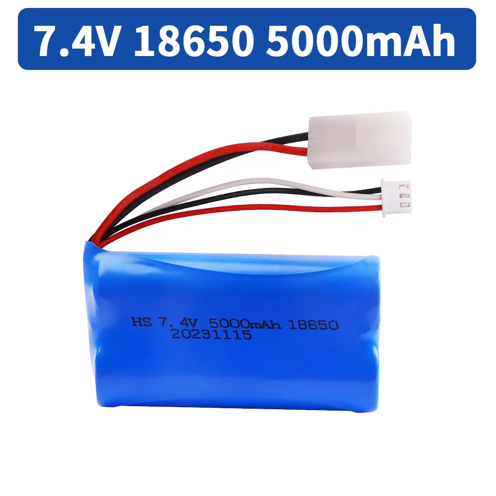 7.4V 5000mAH 25C Li-ion Batery with Tamiya Plug 2S for  remote control helicopter Car Tank Boat Toy 7.4 V 18650 Toy Lipo battery