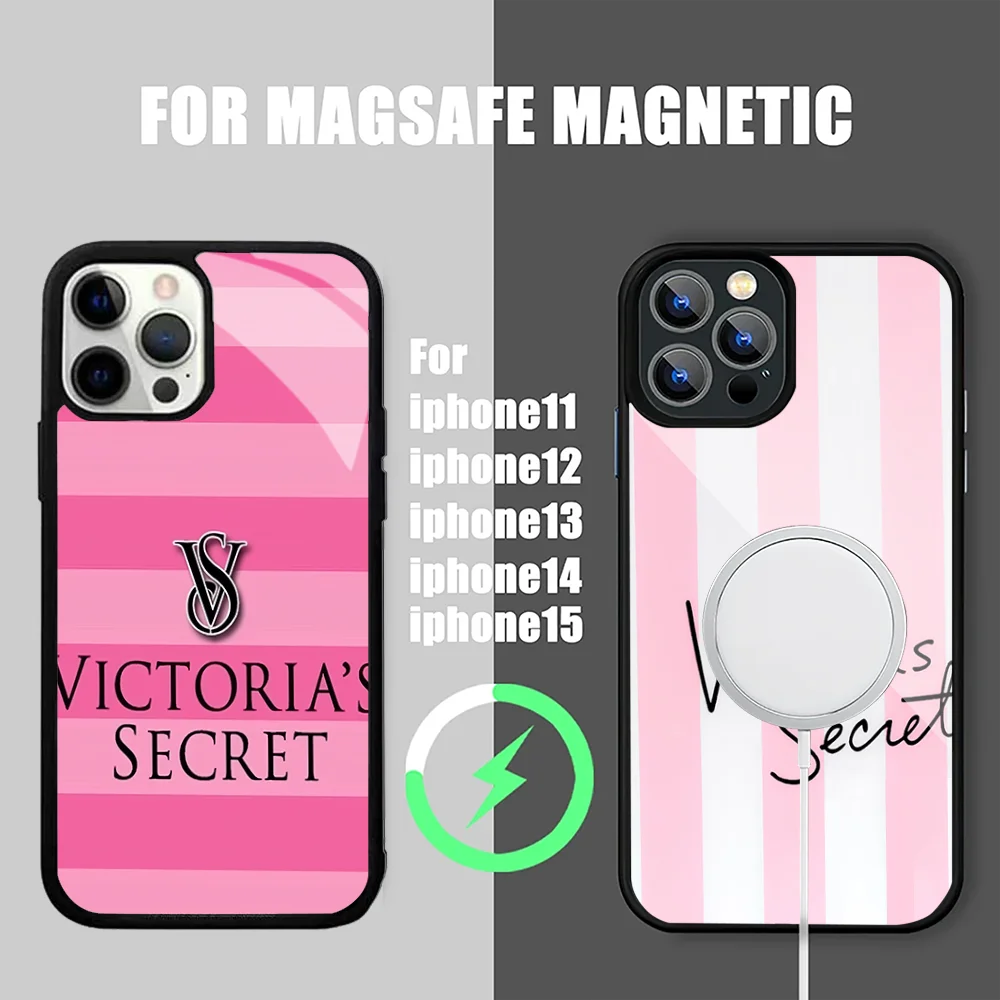 V-Victorias-A-Luxury-S-Secret Phone Case For IPhone 15 14 13 Pro Max 11 12 Mini Alex Mirror For Magsafe Wireless Charging Cover