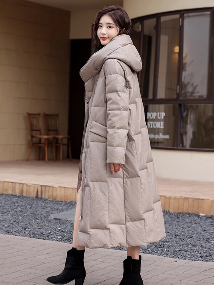   Giacca Puffer in Vera Pelle Ning da Donna, Lunghezza Media, Nuova Collezione Invernale, Taglie Grandi, Vestibilità Ampia, Cappotto in Pelliccia di Pecora con Cerniera e Maniche Lunghe