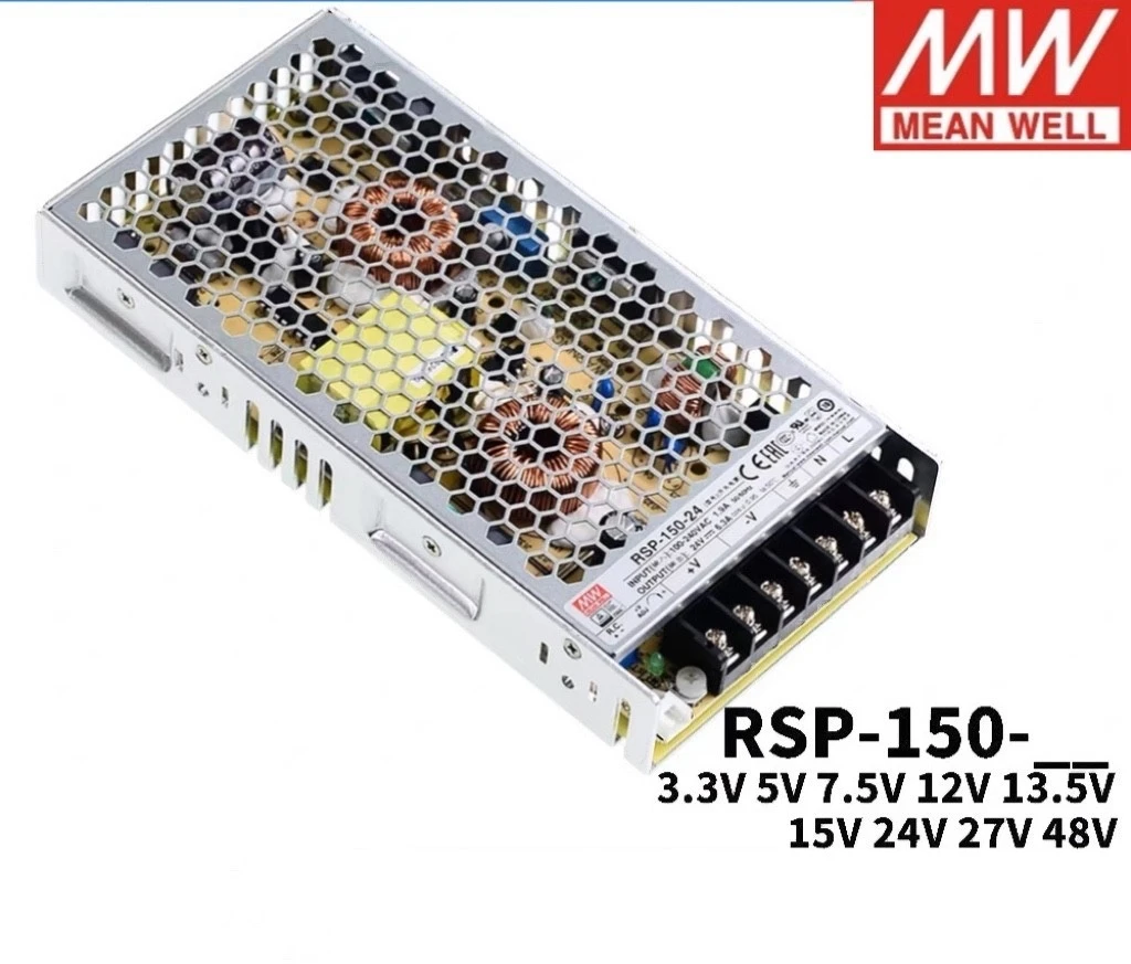 RSP-75/100/150/200/320/500W Taiwan Meanwell -3.3/4/5/7.5/12/13.5/15/24/27/36/48V Single Output with PFC Function Power Supply