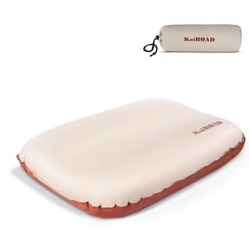 

Inflatable Pillow Silent Sponge Pillow Automatic Inflatable Outdoor Camping Pillow High Elastic Sponge Free Storage Bag