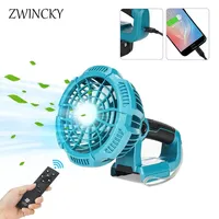 Portable Cordless Fan Light Working Lamp 3300RPM Portable Camping Fan Outdoor Fan With USB Output For Makita 14.4V 18V Battery