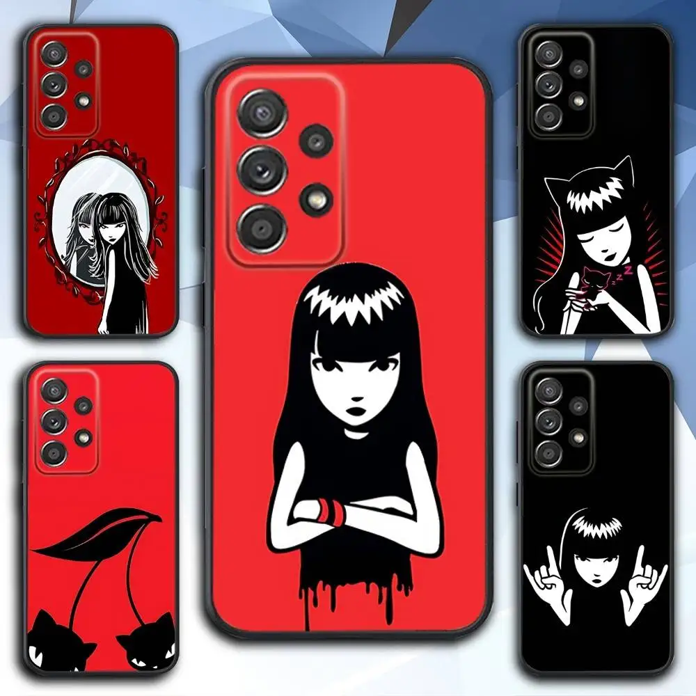 

E-Emily The S-Stranges Phone Case For Samsung S 25,24,23,22,30,21,10,9,Ultra,Plus,Lite,FE,4,5 G Soft Black Case