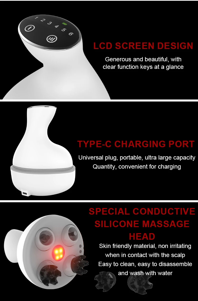 EMS micro-current head massager, intelligent waterproof electric scalp massager, octopus electric massager - Image 3