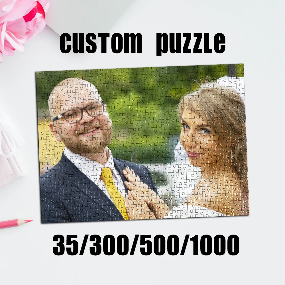35/300pcs  couple wedding Customized Picture Custom Puzzles in Photos Personalized Poster For Children Toy Educational toys