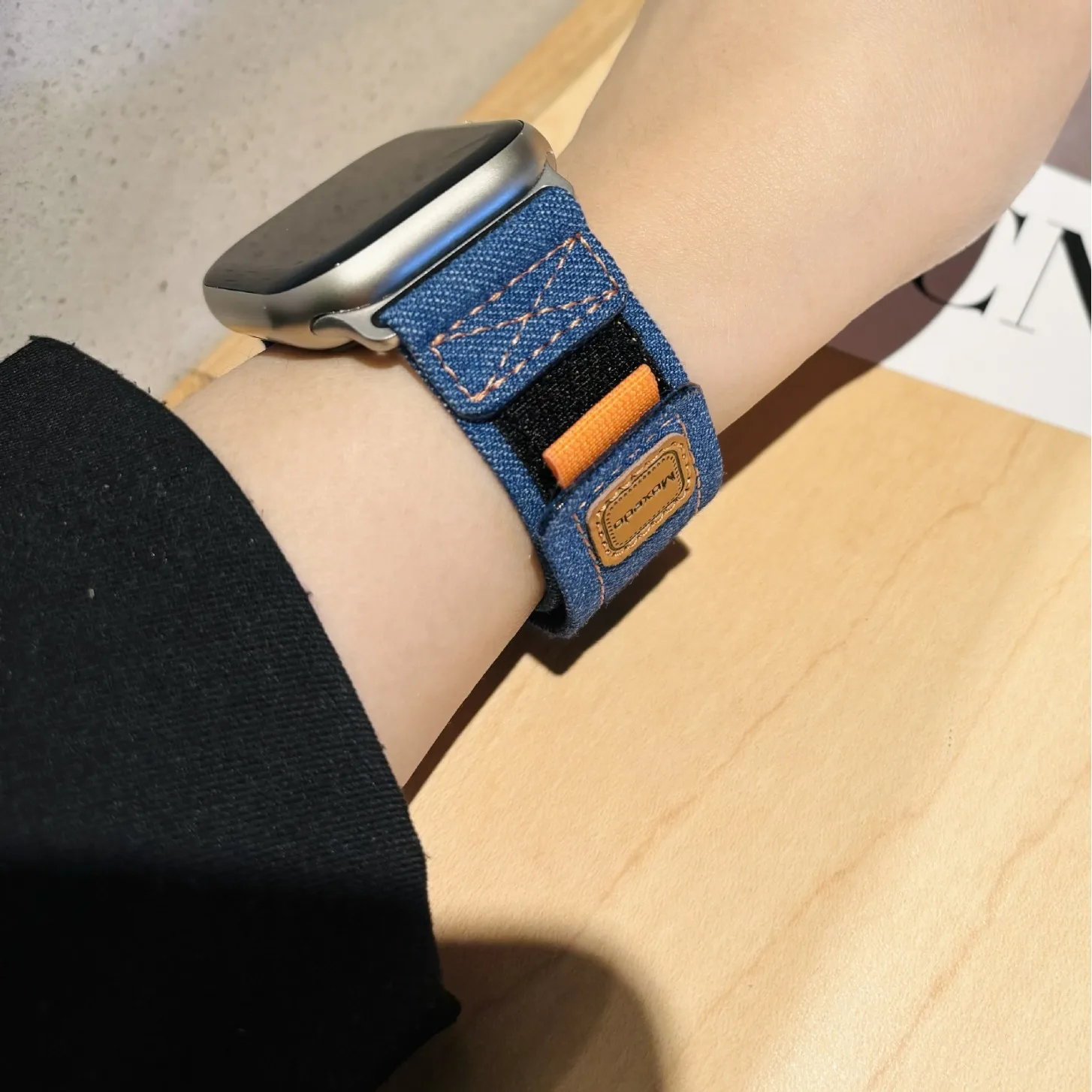 Correa de nailon para Apple Watch Ultra 2, 10, 9, 8, 7, 49mm, 46mm, 45mm, 41mm, pulsera de lona vaquera para IWatch 6, 5, 4, 3, SE, 44mm, 42mm, 40mm