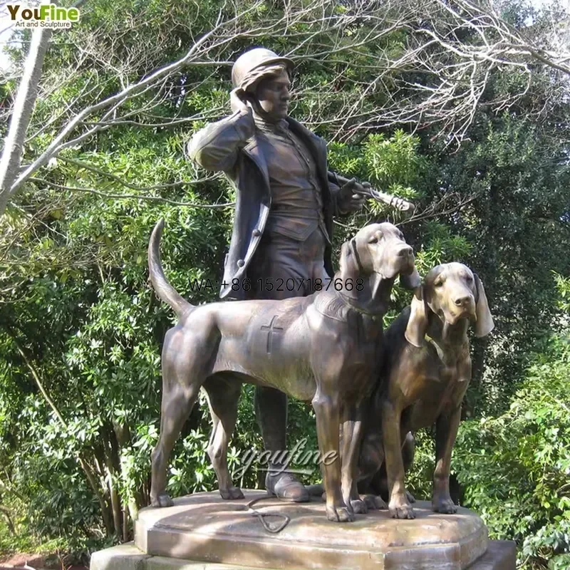 Wmwmnu for French Hunting Manor Decor Sculpture Chasseur Valet Statue Bronze