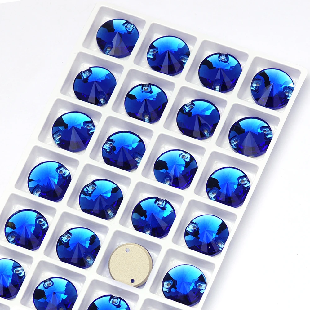 Saphirkristall-Formen Glas-Nähsteine DIY Handarbeiten Flache Strasssteine zum Aufnähen für Kleider, Kleidungsstücke, Taschen – Detail 3