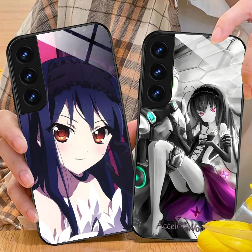 Accel World Kuroyukihime Phone Case for Samsung Galaxy A56 55 54 53 52 51 36 35 34 23 16 15 5G Glass Cover Smartphone Cover