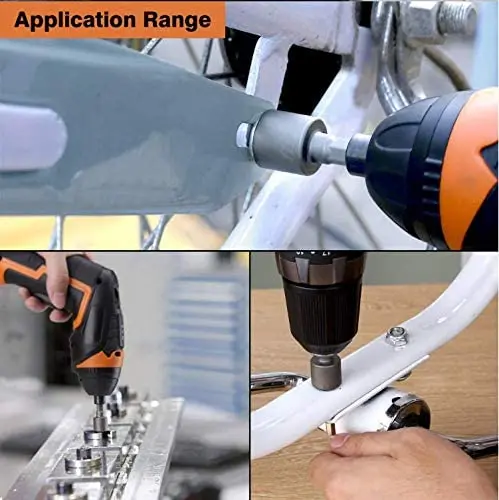 14 PCS Power Nut Driver Bit Set Electronic 5-12mm Hex Socket Adapter Forged hardened Chrome Vanadium Steel 1/4" Driver Nozzles