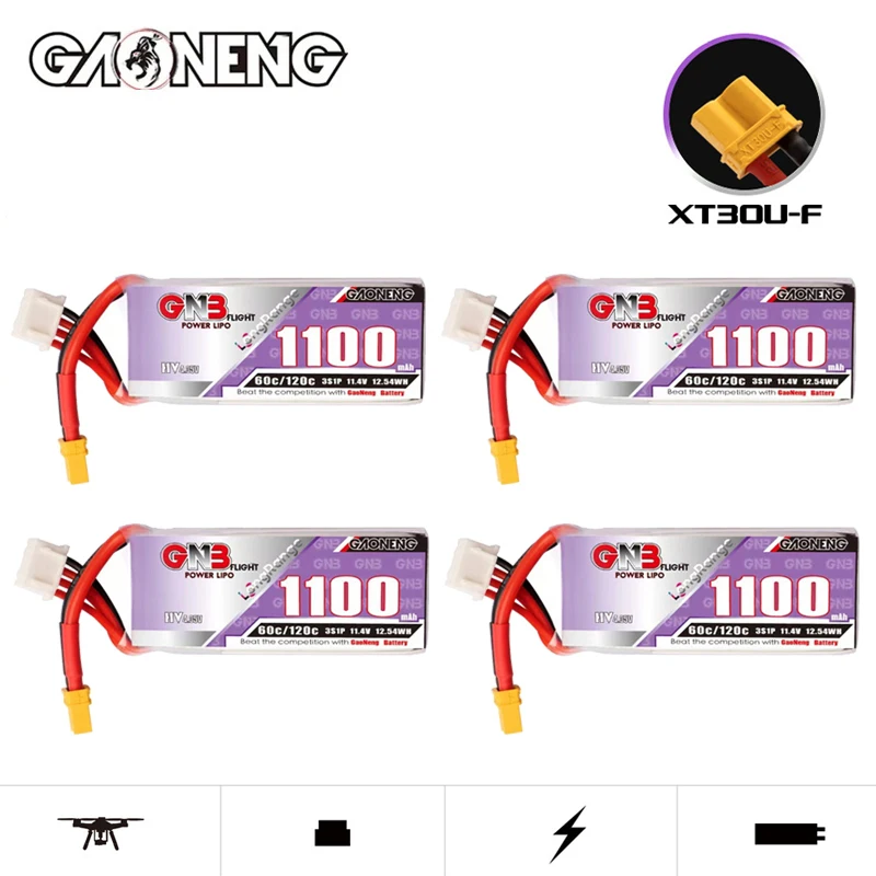 MAX 120C GNB 11.4V 1100mAh HV Lipo Battery For RC Helicopter Quadcopter FPV Racing Drone Spare Parts 11.4V Rechargeable Battery