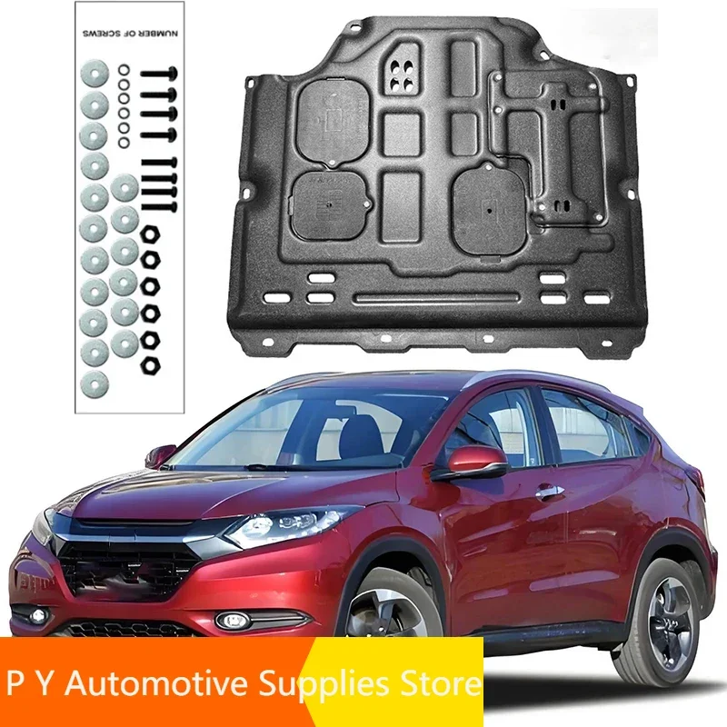 For Honda VEZEL 2015-2018 1.5L 1.8L Engine Guard Board Splash Shield Mud Fender Plate Cover Black Car Mudflap Mudapron Mudguard