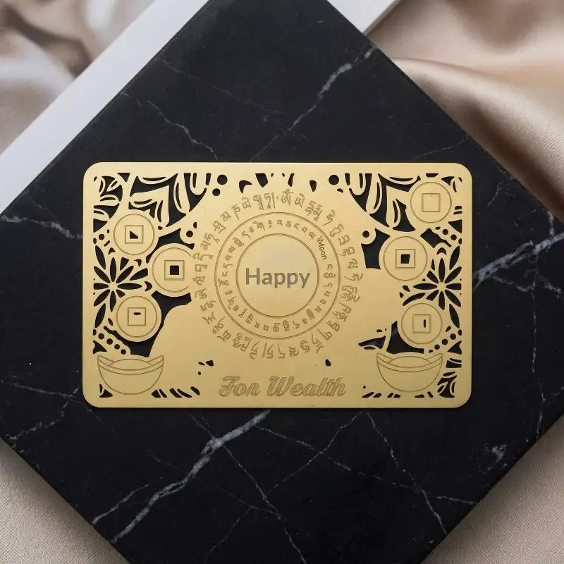 of  Metal Card   Token Increase Fortune Luck Chinese Feng Shui  Decor Office Gift