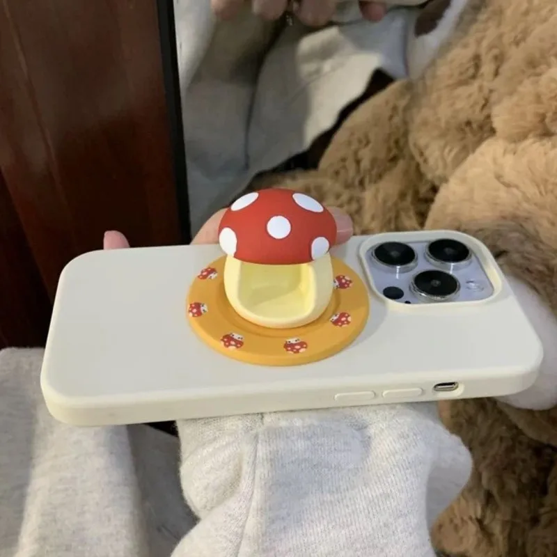 

Korean Cute Creative Mushroom For Magnetic Phone Stand For iPhone 17 17 Pro Phone Accessories Phone Stand Ring Stand Phone Stand