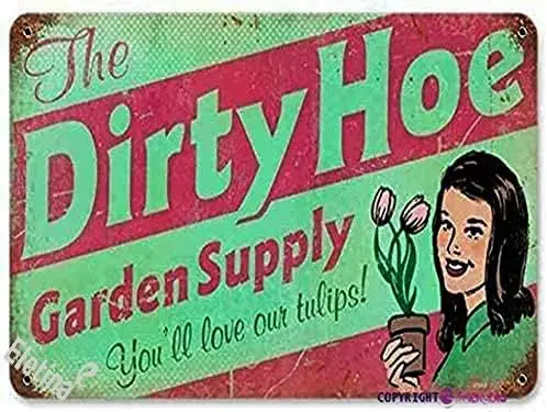 Eletina Retro Metal Sign/Dirty Hoe Garden Supply Vintage Metal Sign Sun Surf Sand CA Steel Not Sign Retro Look Home Club bar Wal