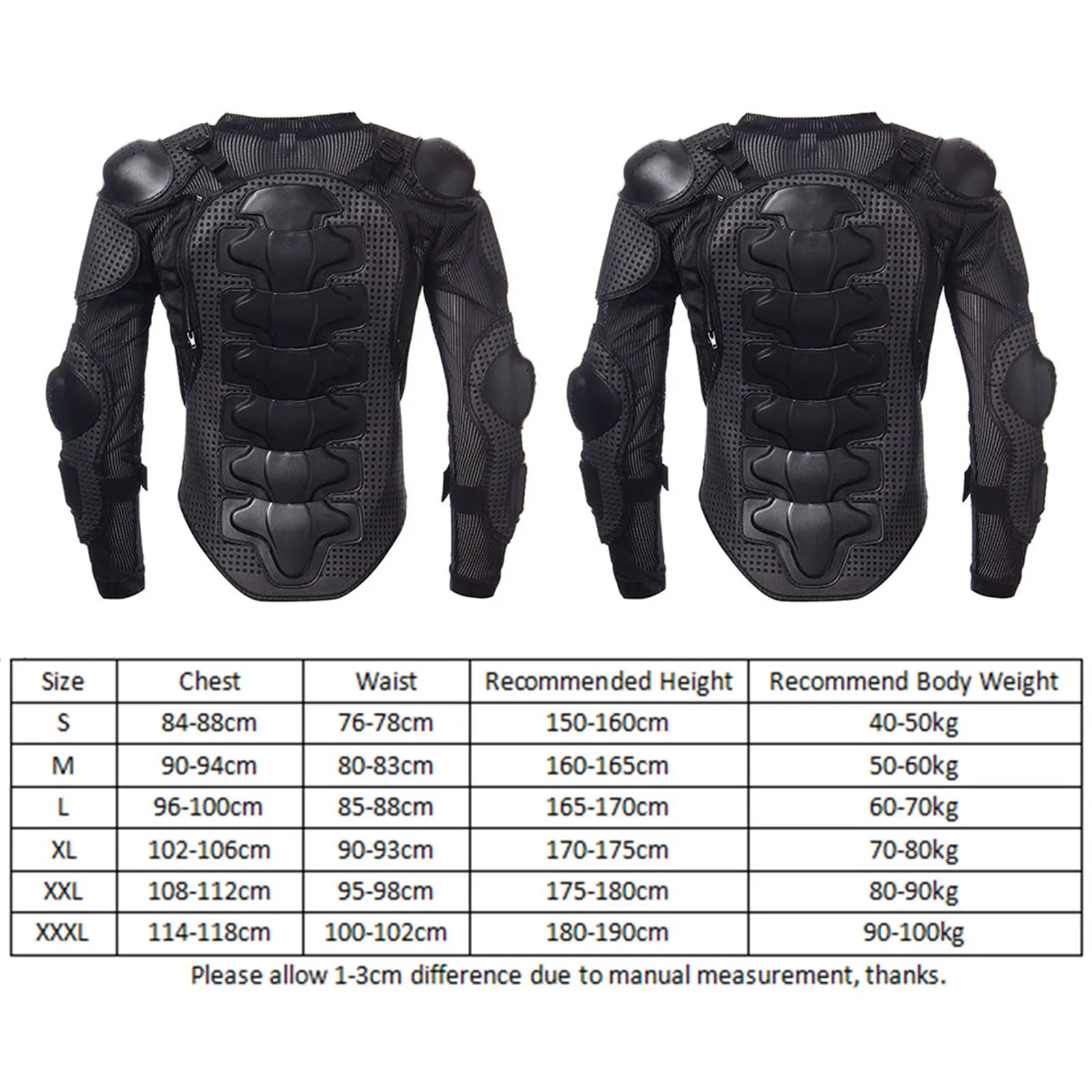 New Full Body Motorcycle Armor Motorcycle Protective Armor  Motorcycle Riding Jacket Spine Shoulder Chest Protection Size S-3XL
