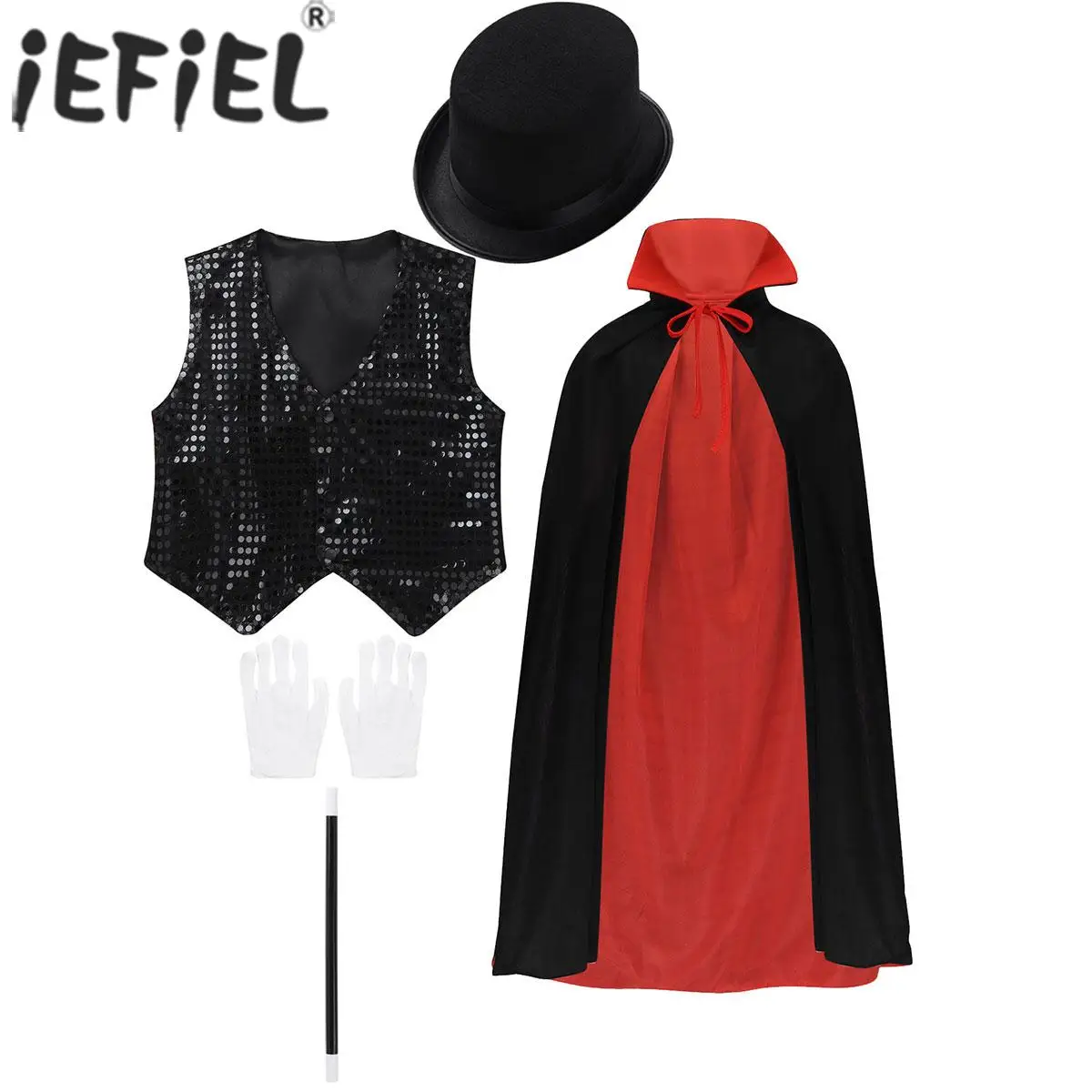 criancas-circo-magico-cosplay-traje-halloween-role-play-aderecos-roupa-colete-capa-chapeu-varinha-magica-luvas-coro-jazz-dancewear