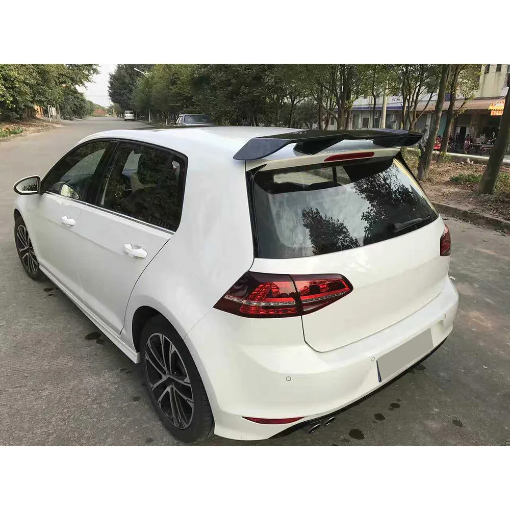 Carbon fiber rear roof spoiler lip wings for Volkswagen Golf 7 VII MK 7 GTI RZ 2014-2017 R Style