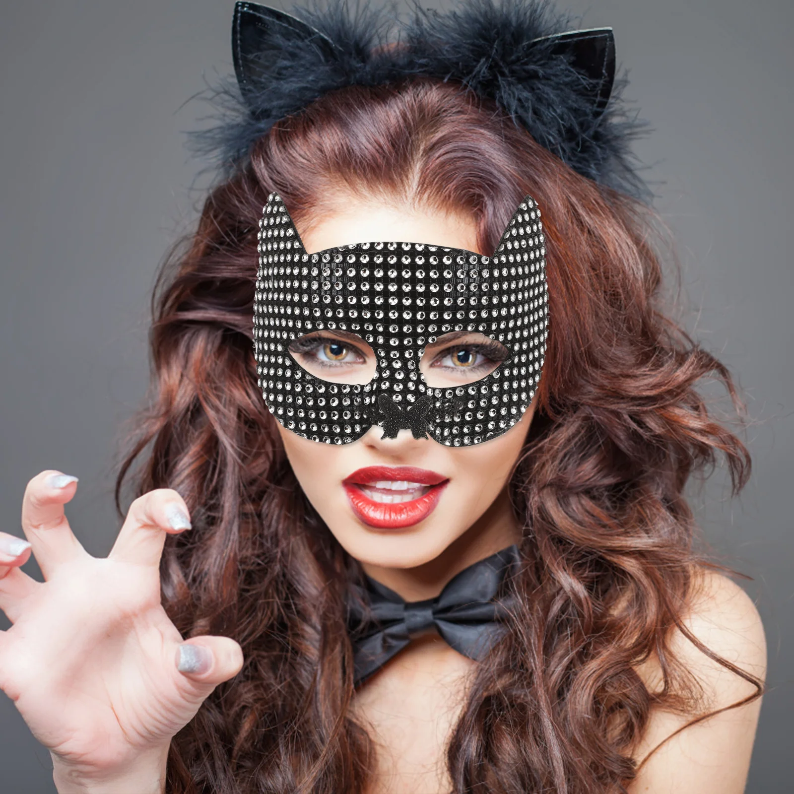 قناع نصف وجه حفلة تنكرية للهالوين زي إكسسوار للنساء ديكور تنكري مهرجان الرقص الدعامة