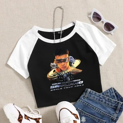 Rauw Alejandro Saturno World Tour Merch Shirt Girls O-Neck Crop T-Shirt Summer Tops