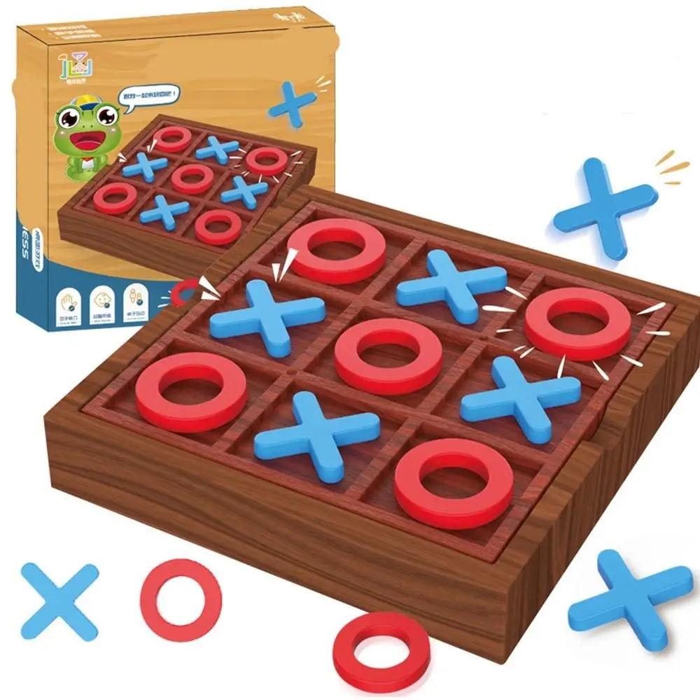 

Creative Wooden Tick Tac Toe Decorative Board ABS Kong Mingqi Chess Table Board Games XO Chess Square Children