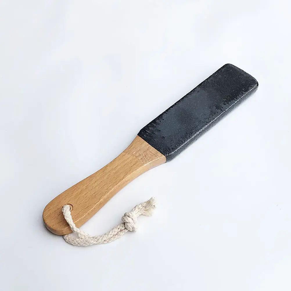 2Pcs Double Sided Foot File Callus Remover with Antiskid Wooden Handle for Fast Dead Skin Removal Smooth Feet Home Travel